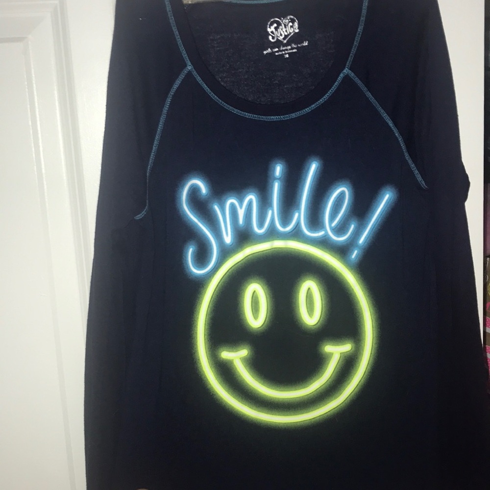 A black long sleeved shirt with a neon design!!
